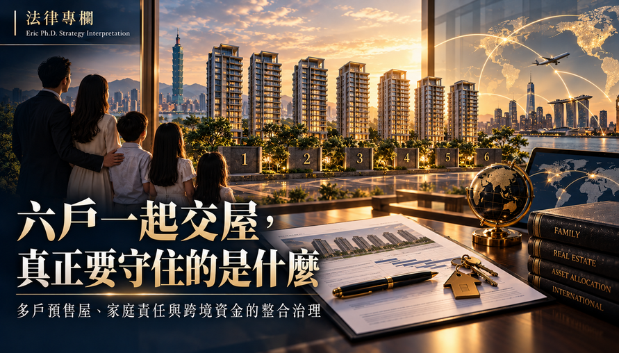 【 六戶一起交屋，真正要守住的是什麼 】多戶預售屋、家庭責任與跨境資金的整合治理