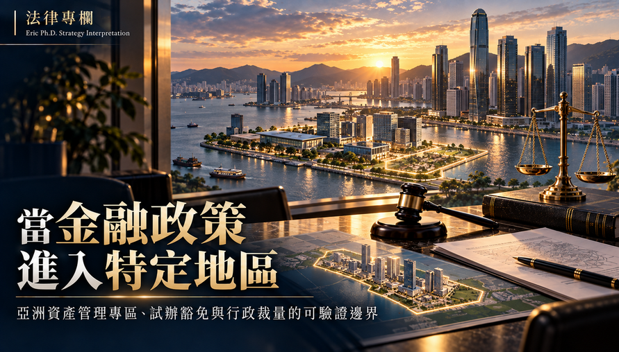 【 當金融政策進入特定地區 】亞洲資產管理專區、試辦豁免與行政裁量的可驗證邊界