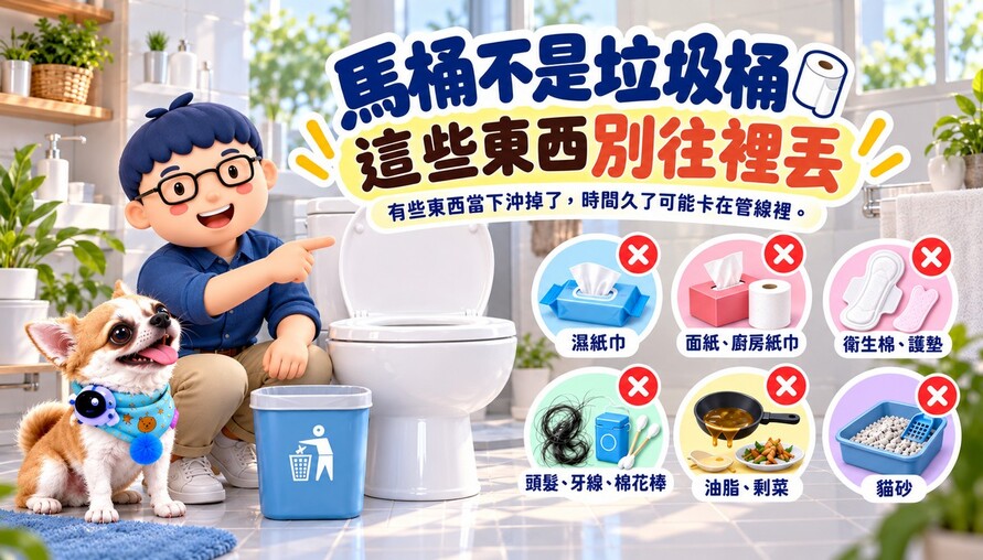 馬桶不是沖得下去就沒事！這6種東西別往裡面丟