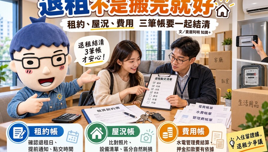 退租須知｜租約、屋況、費用三筆帳要一起結清