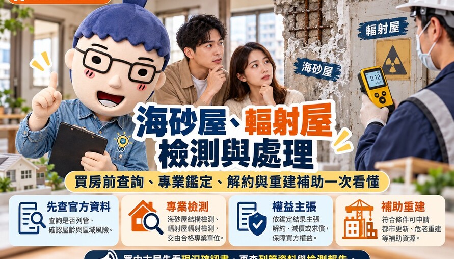 海砂屋、輻射屋檢測與處理｜買房前查詢、專業鑑定、解約與重建補助一次看懂