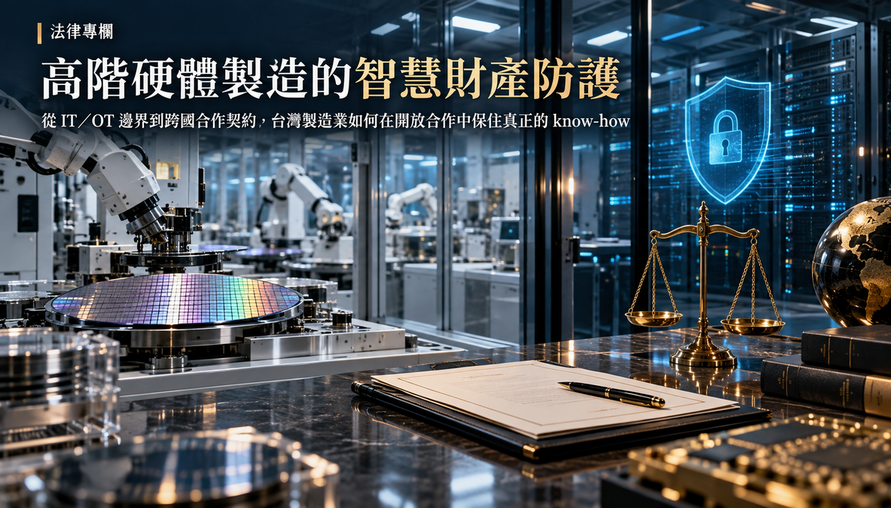 【 高階硬體製造的智慧財產防護 】從 IT／OT 邊界到跨國合作契約，台灣製造業如何在開放合作中保住真正的 know-how