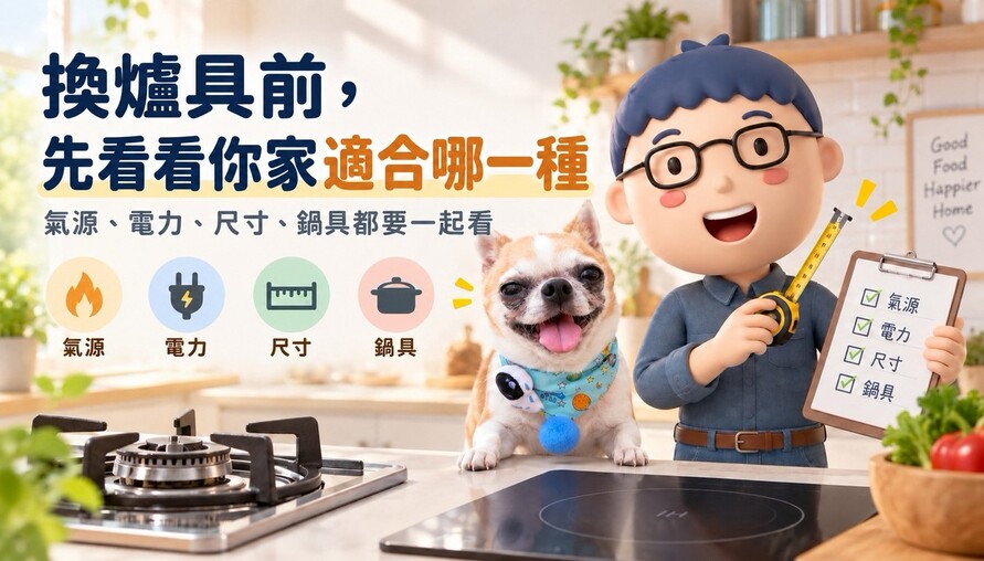 換爐具前，先看看你家適合哪一種？氣源、電力、尺寸、鍋具都要一起看