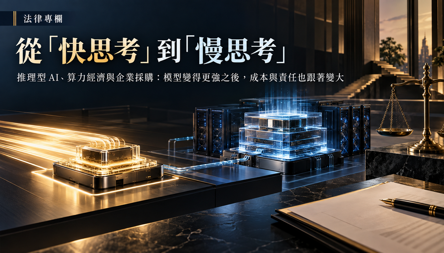 【從快思考到慢思考 】推理型 AI、算力經濟與企業採購：模型變得更強之後，成本與責任也跟著變大