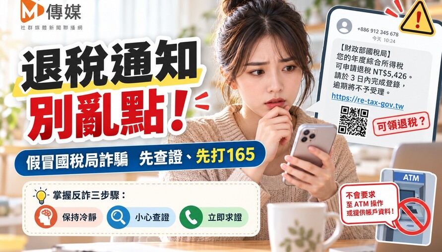 退稅通知別亂點！詐騙集團假冒國稅局 掌握反詐三步驟保荷包