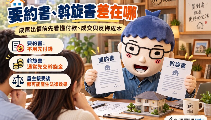要約書、斡旋書差在哪　成屋出價前先看懂付款、成交與反悔成本