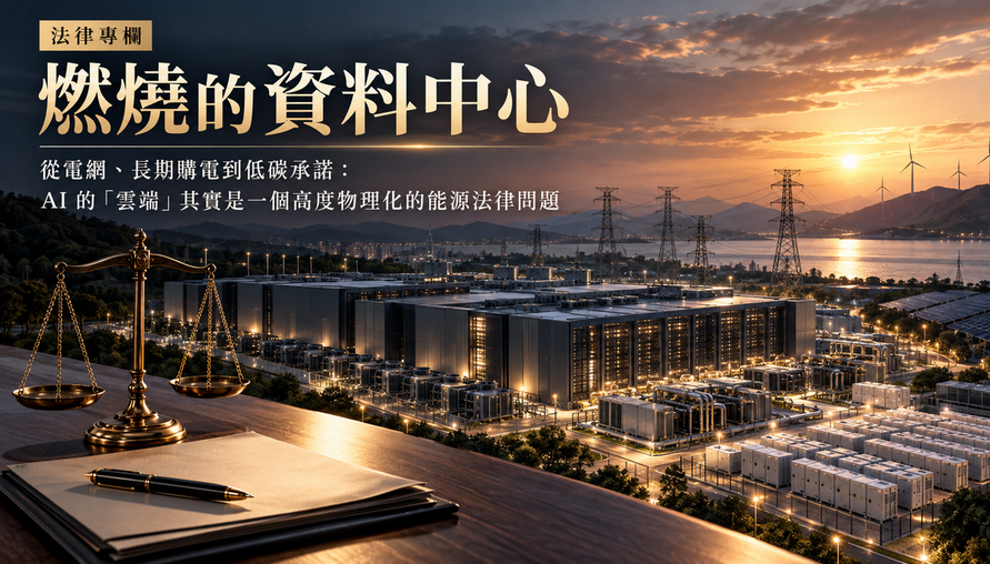 【 燃燒的資料中心 】從電網、長期購電到低碳承諾：AI 的「雲端」其實是一個高度物理化的能源法律問題