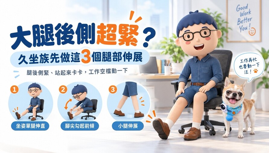 大腿後側超緊？久坐族先做這3個腿部伸展
