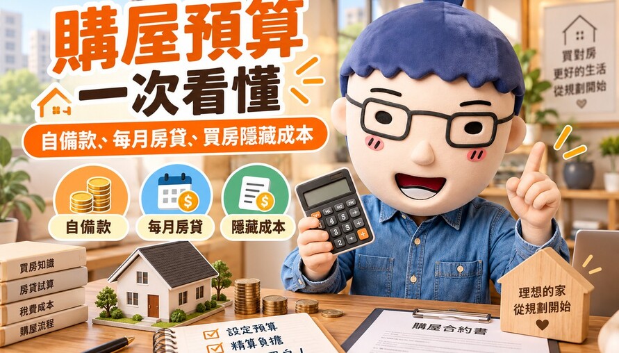 購屋預算｜自備款、每月房貸與買房隱藏成本一次看懂