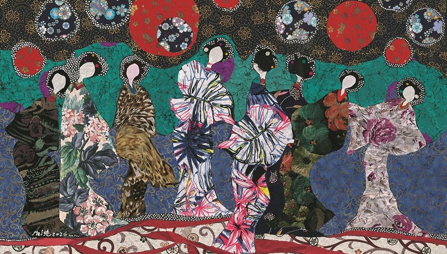 苗栗美術家邀請展「美之純粹」登場 周美純54件布雕、油畫、瓷畫一次看