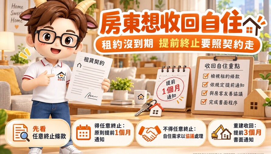 房東想收回自住｜租約沒到期先看這一條　提前終止要照契約走