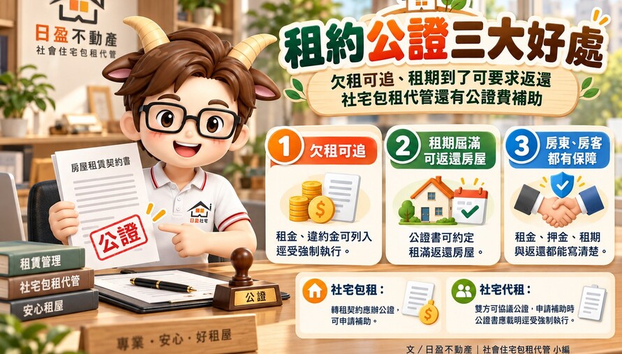 租約公證三大好處｜欠租可追、租期到了可要求返還　社宅包租代管還有公證費補助