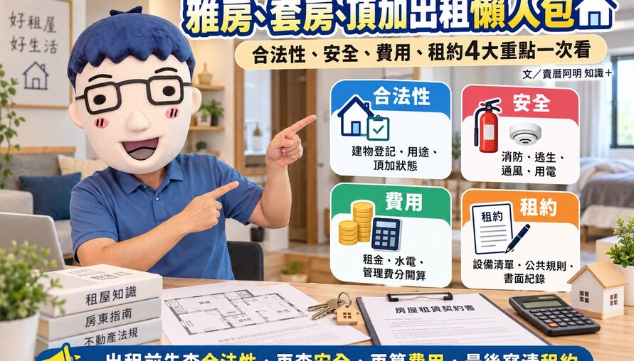 雅房、雅房、頂加出租懶人包｜合法性、消防、水電、租約4大重點一次看