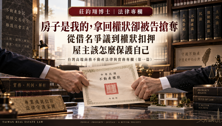 【 房子是我的，拿回權狀卻被告搶奪 】從借名爭議到權狀扣押，屋主該怎麼保護自己