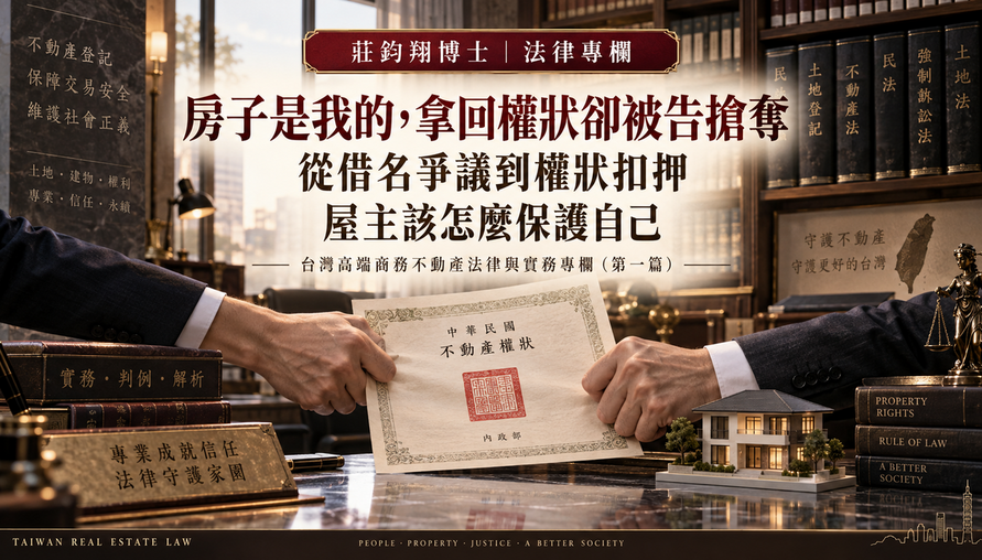 【 房子是我的，拿回權狀卻被告搶奪 】從借名爭議到權狀扣押，屋主該怎麼保護自己