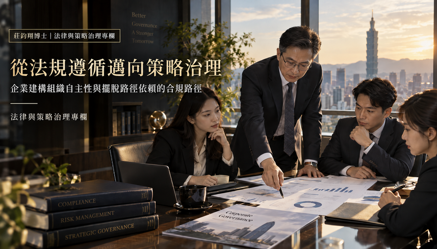 【 從法規遵循邁向策略治理 】企業建構「組織自主性」與擺脫路徑依賴的合規路徑
