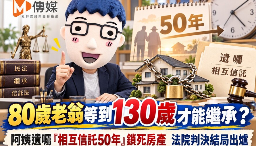 80歲老翁等到130歲才能繼承？阿姨遺囑「相互信託50年」鎖死房產 法院判決結局出爐