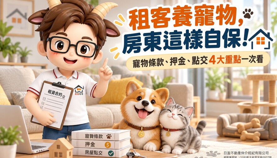 租客養寵物，房東這樣自保！寵物條款、押金、點交4大重點一次看