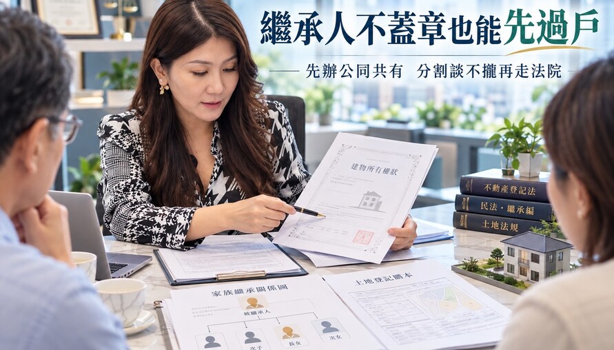 繼承人不蓋章也能先過戶！情情：1人可辦公同共有　分房談不攏再走法院
