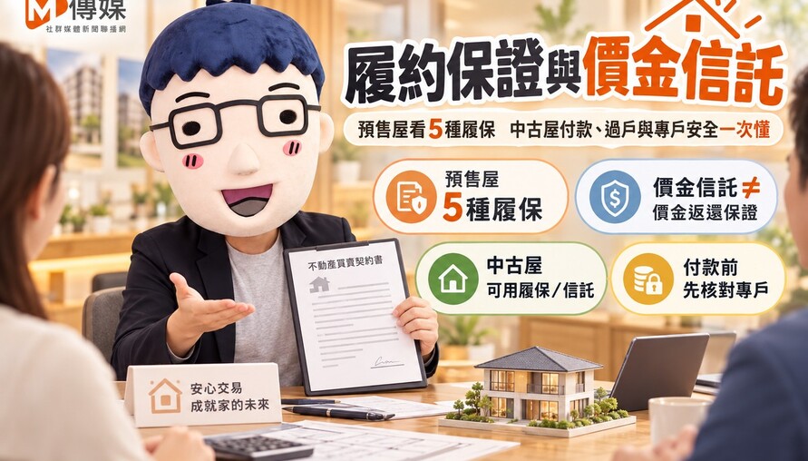 履約保證與價金信託｜買預售屋先看5種履保！中古屋付款、過戶與專戶安全一次懂