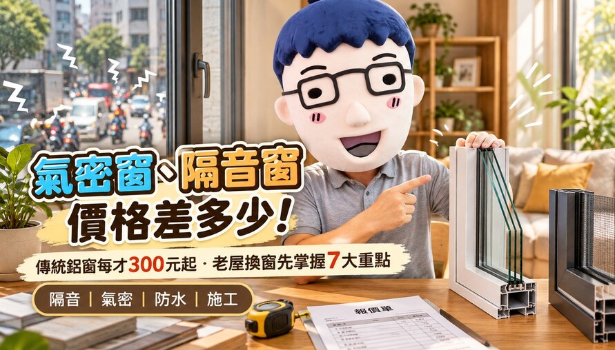 氣密窗、隔音窗價格差多少！傳統鋁窗每才300元起　老屋換窗先掌握7大重點