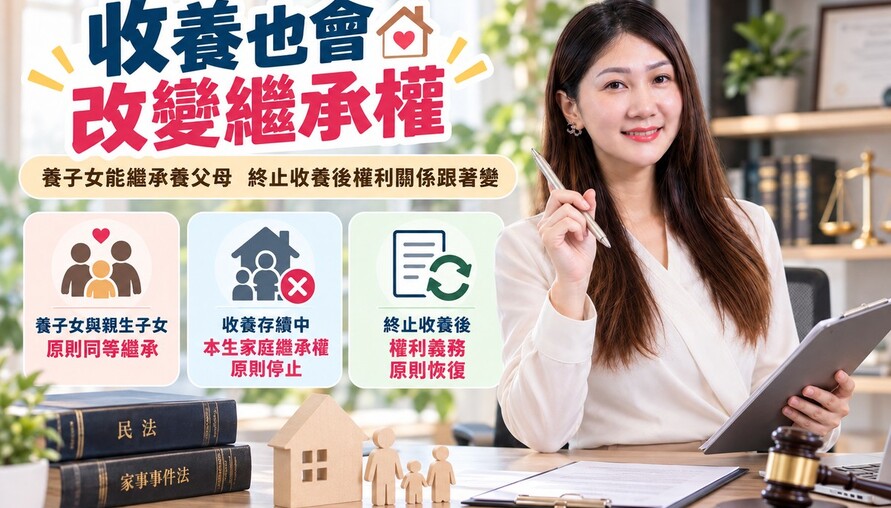 收養也會改變繼承權｜養子女能繼承養父母　終止收養後權利關係跟著變
