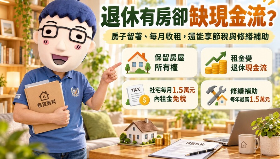 退休有房卻缺現金流！阿明教高齡房東活化資產　房子留著、每月收租，還能享節稅與修繕補助