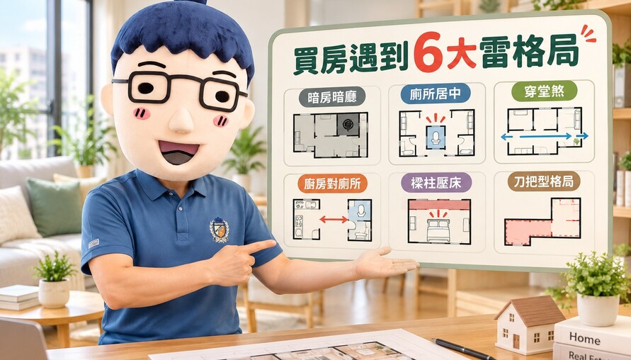 買房遇到6大「雷格局」！暗房、廁居中、穿堂煞都上榜　阿明揭裝潢難救格局缺陷