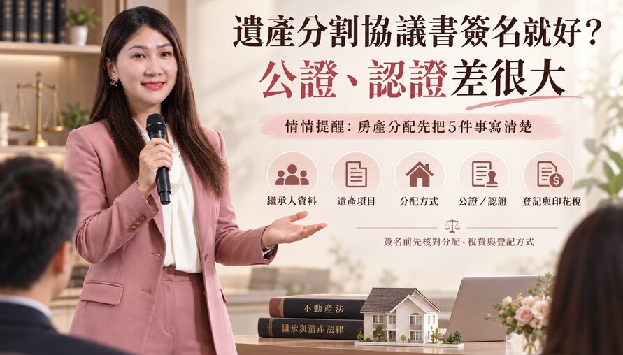 遺產分割協議書簽名就好?公證、認證差很大　情情提醒：房產分配先把5件事寫清楚