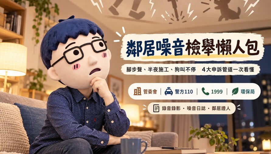 樓上腳步聲吵整晚、半夜施工、狗叫不停！鄰居噪音檢舉懶人包　阿明整理4大申訴管道與蒐證技巧