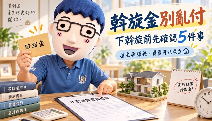 下斡旋前先確認5件事！屋主點頭買賣就成立？阿明：斡旋金別亂付