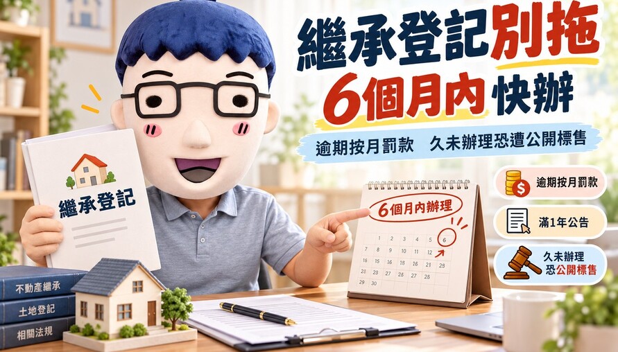 長輩走了房子沒過戶？小心祖產被充公！繼承登記「6月大限」沒辦，按月罰款還可能被拍賣