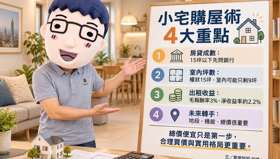 小宅購屋術｜房貸成數、實際室內坪數、出租收益與未來轉手4大重點一次看懂