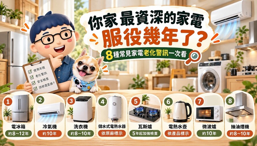 你家最資深的家電服役幾年了？8種常見家電老化警訊一次看