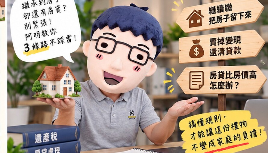 繼承房子附帶「房貸」怎麼辦？會扣遺產稅嗎？阿明教你3條路不踩雷！