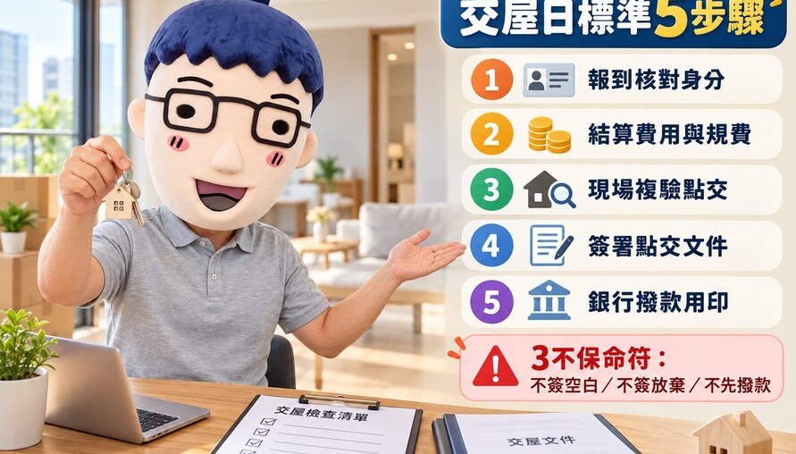 交屋日當天到底在幹嘛？帶錯印章、簽錯單恐多噴錢！阿明帶你走一遍「標準5步驟」