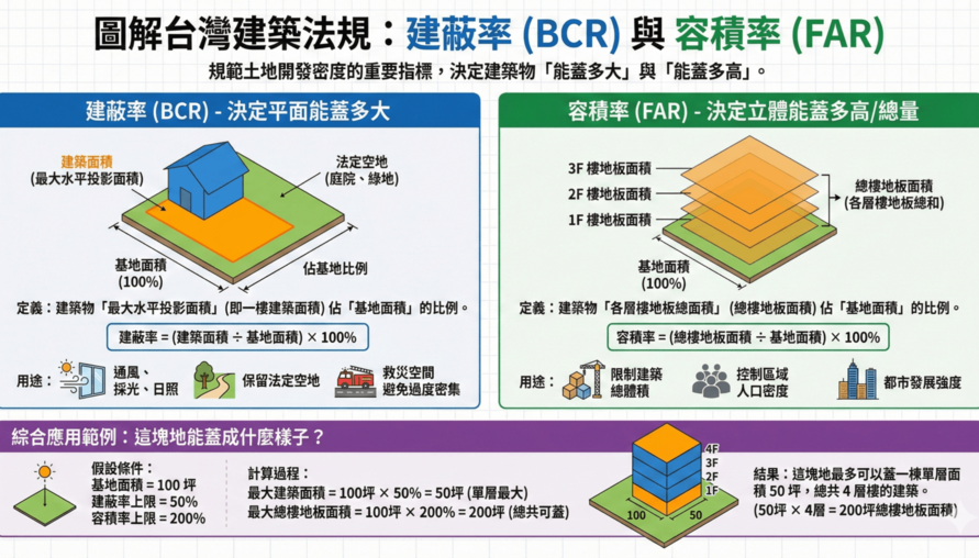 建蔽率、容積率是什麼？一文看懂如何影響棟距、採光、公設比