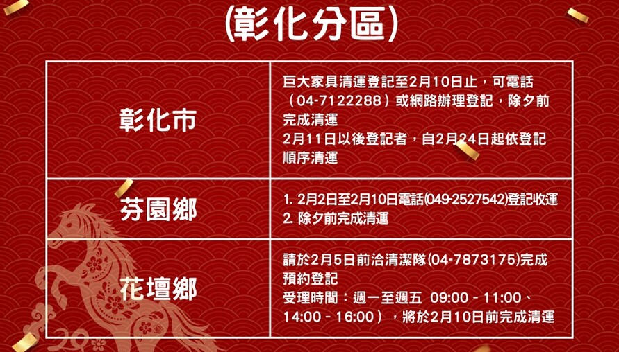 年終大掃除正當時　彰化縣環保局提醒民眾把握時間預約清運巨大家具