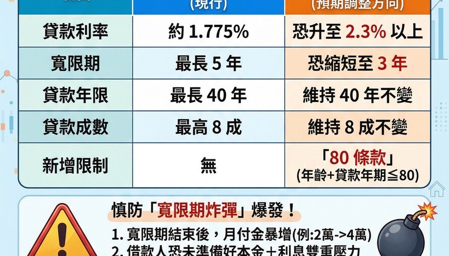 新青安2.0寬限期恐縮短，總裁示警：5年太長，借款人財務會鬆散