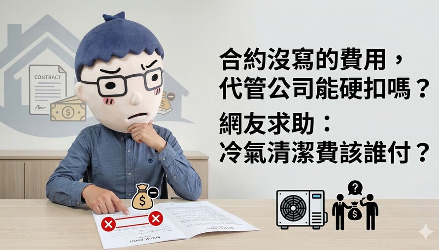 住半年、沒開冷氣、合約沒寫！代管公司硬扣冷氣清潔費，合理嗎？