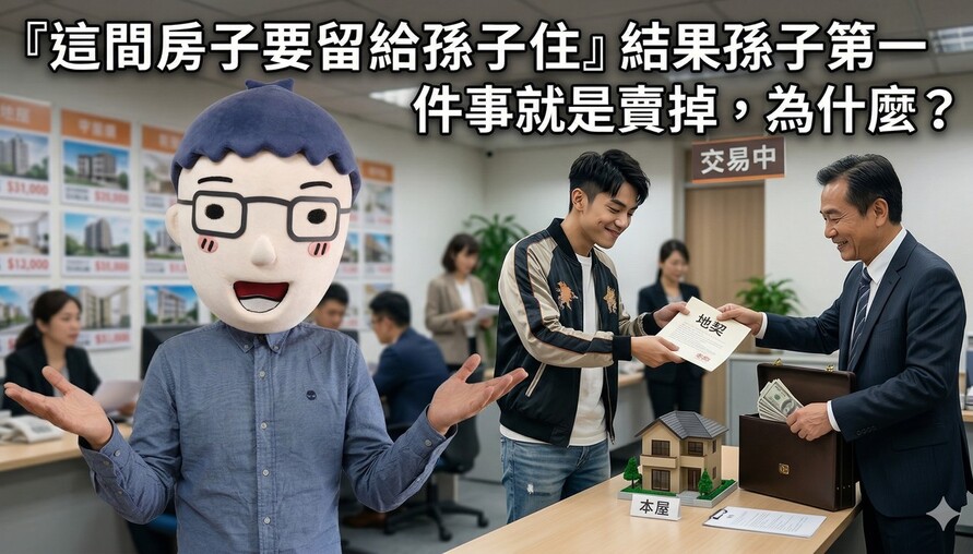 『這間房子要留給孫子住』結果孫子第一件事就是賣掉，為什麼？