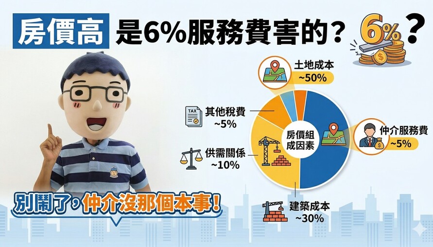 房價高是6%服務費害的？別鬧了，仲介沒那個本事