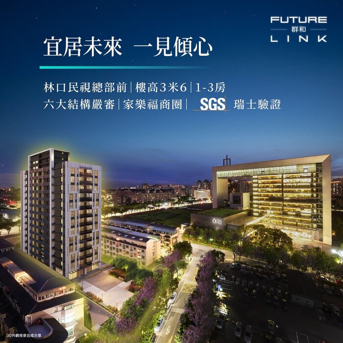 〔阿明幫你看建案〕林口「群和FUTURE LINK」：小坪數1到3房、近吉祥公園、低總價，首購族林口入門款