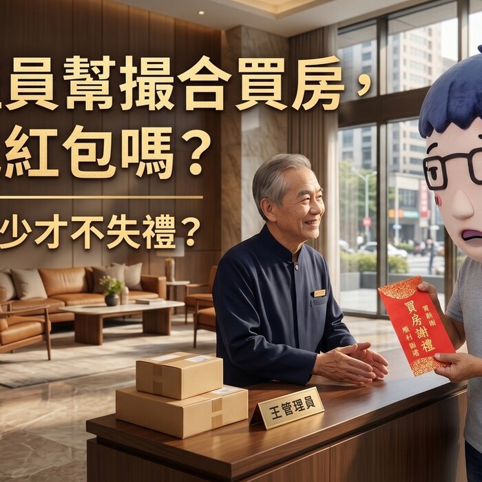 管理員幫撮合買房，該包紅包嗎？行情多少才不失禮？