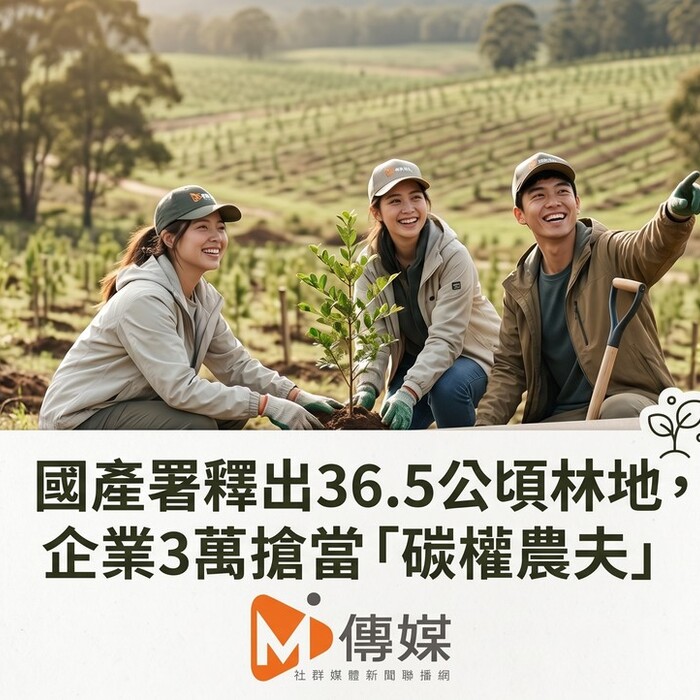 國產署釋出36.5公頃林地，企業3萬搶當「碳權農夫」