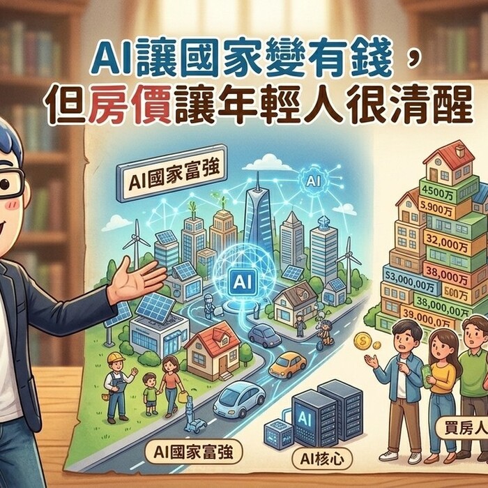台灣人均GDP超車韓國，為什麼你還是買不起房？阿明：AI讓國家變有錢，但房價讓年輕人很清醒