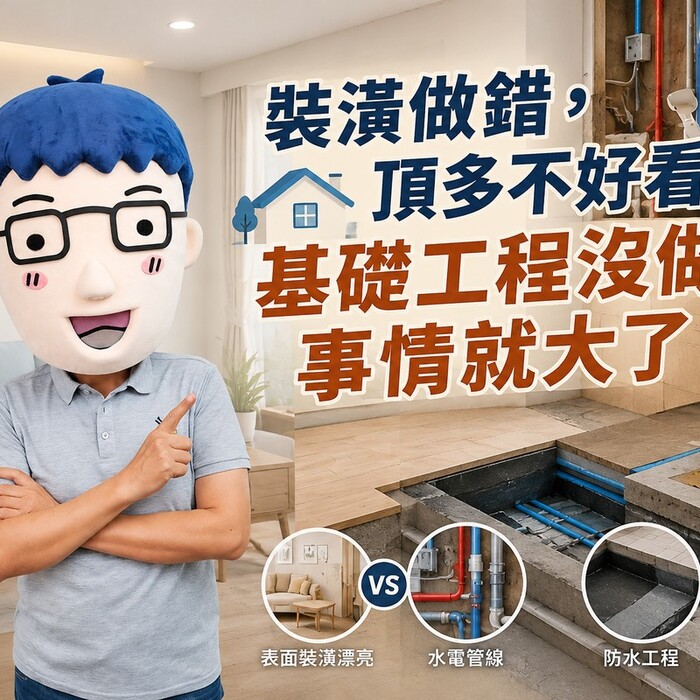 裝潢做錯，頂多不好看；基礎工程沒做，事情就大了