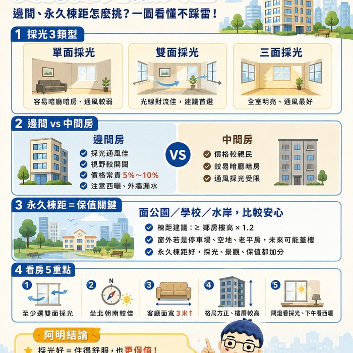買房採光懶人包｜棟距太近是悲劇！邊間、永久棟距怎麼挑？