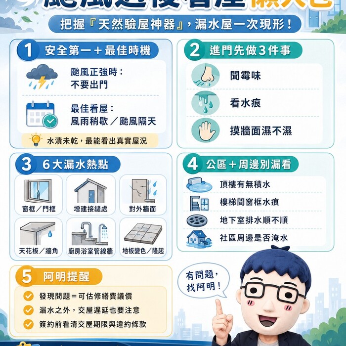 颱風過後看屋懶人包｜把握「天然驗屋神器」，漏水屋一次現形！