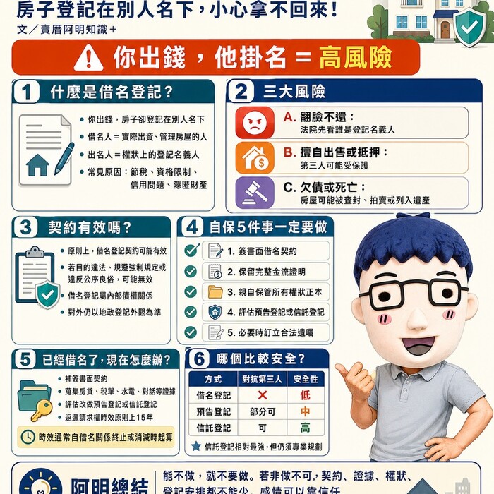 借名登記懶人包｜房子登記在別人名下，小心拿不回來！
